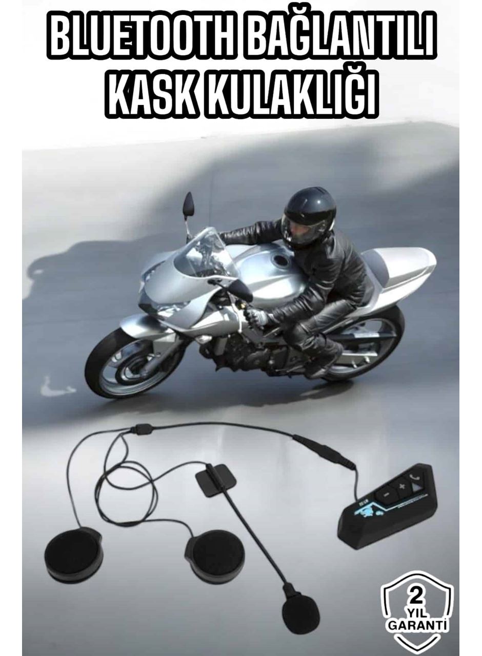 Kask Kulaklığı Motosiklet Intercom Interkom Dinleme Konuşma Özellikli Su Geçirmez