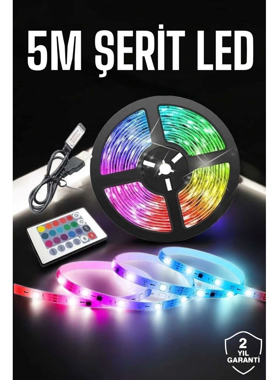 Led Işık 5 Metre Şerit Led RGB Işıklı