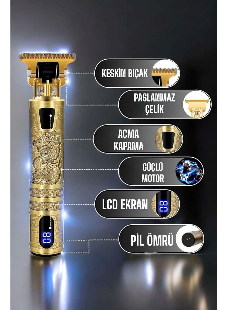 Tıraş Makinesi Şarjlı Profesyonel Saç Kesme Makinesi Gold Çizik Tıraş