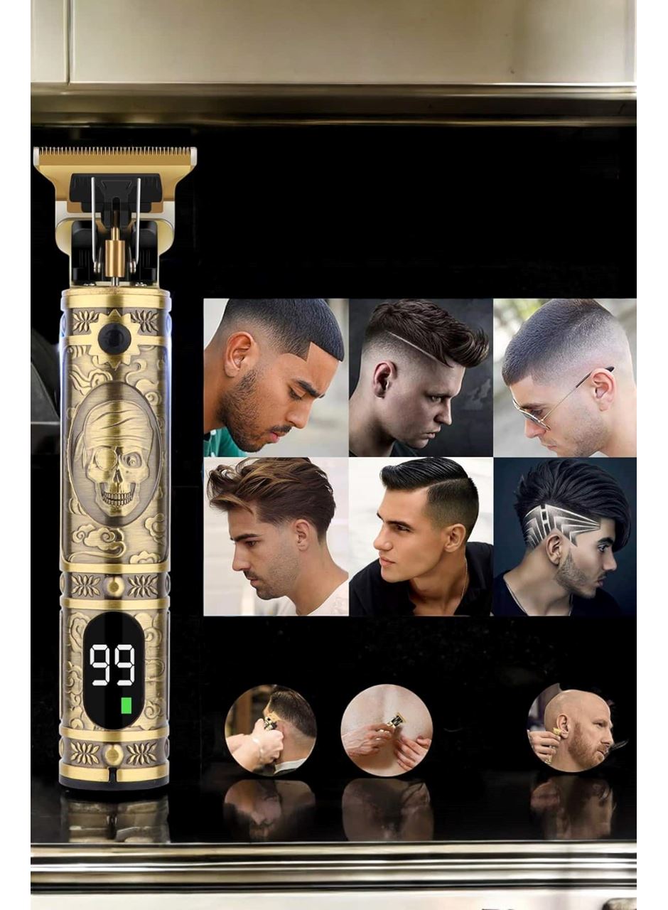Tıraş Makinesi Şarjlı Profesyonel Saç Kesme Makinesi Gold Çizik Tıraş