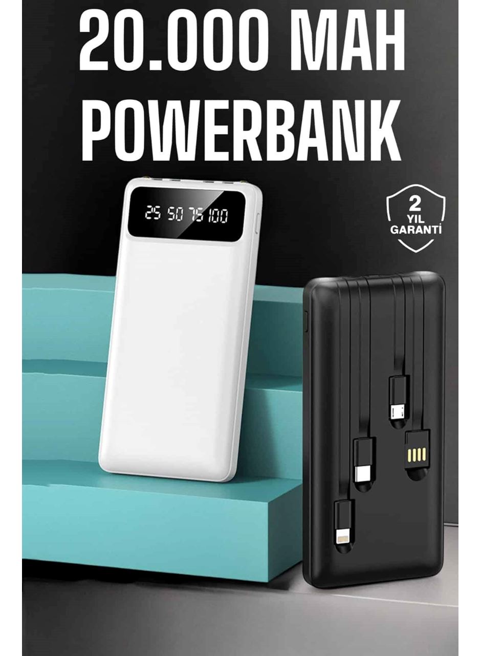 Powerbank 20.000 Mah Dijital Göstergeli LCD Ekran Uzun Pil Ömrü