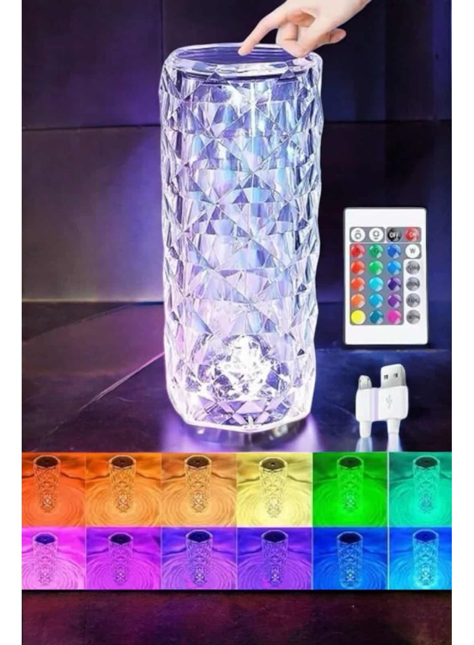 Gece Lambası Kristal Lamba Dokunmatik Şarjlı Hediyelik