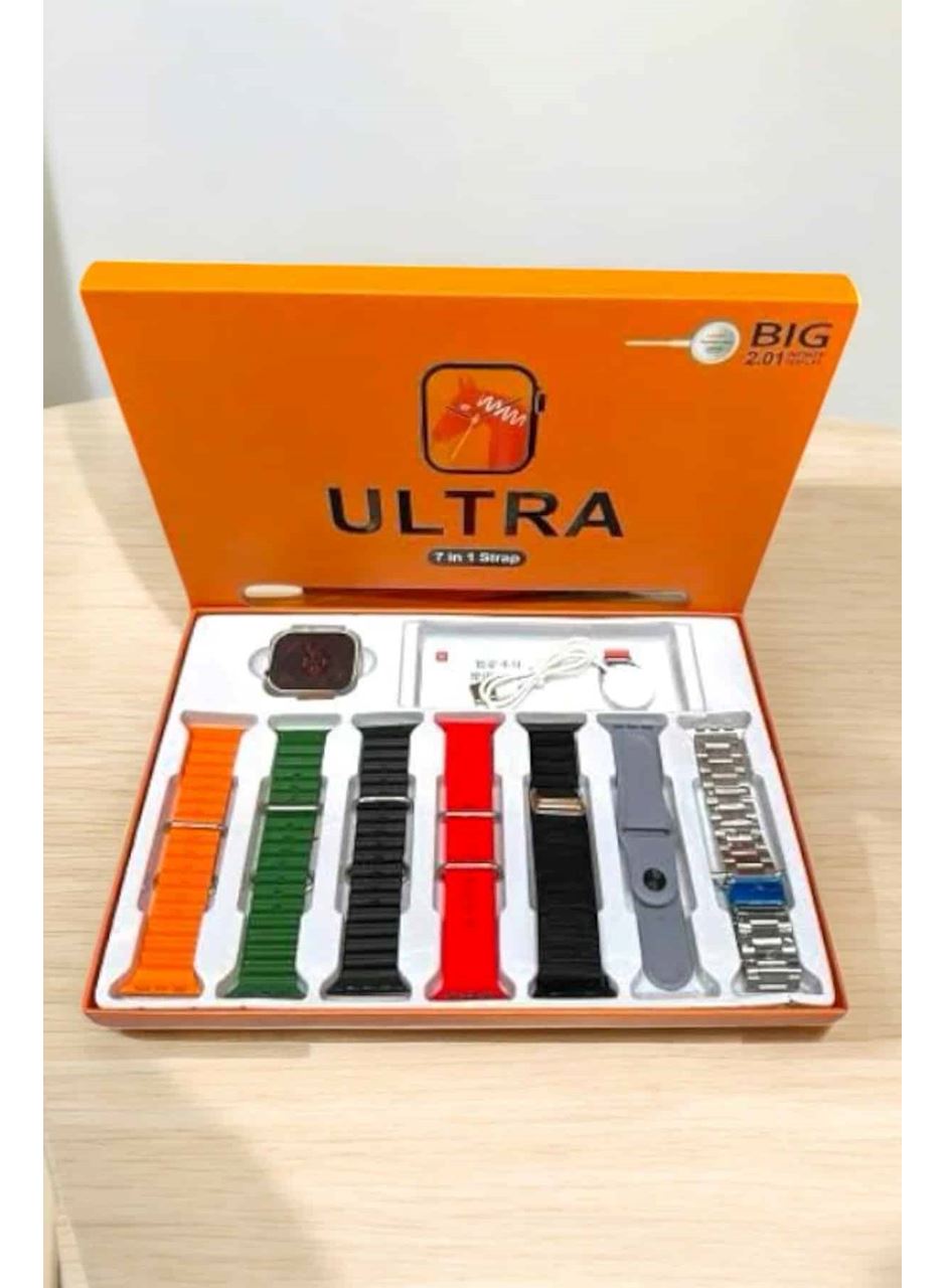 Akıllı Saat 7 Kordonlu Metal,Plastik Ve Hasır Kordon Seçeneği