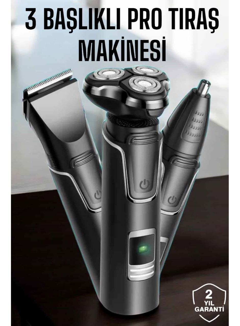 Yüksek Performanslı 3 Başlıklı Profesyonel Tıraş Makinesi