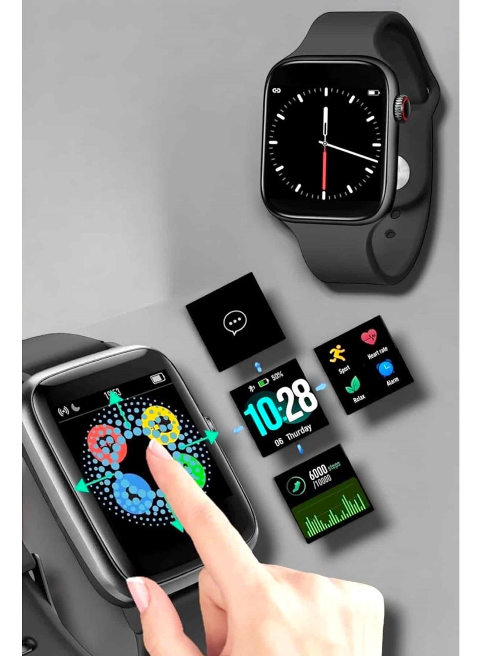 Akıllı Saat Adım Sayar, Kalp Atışı İzleme Dokunmatik Bluetooth Bağlantılı