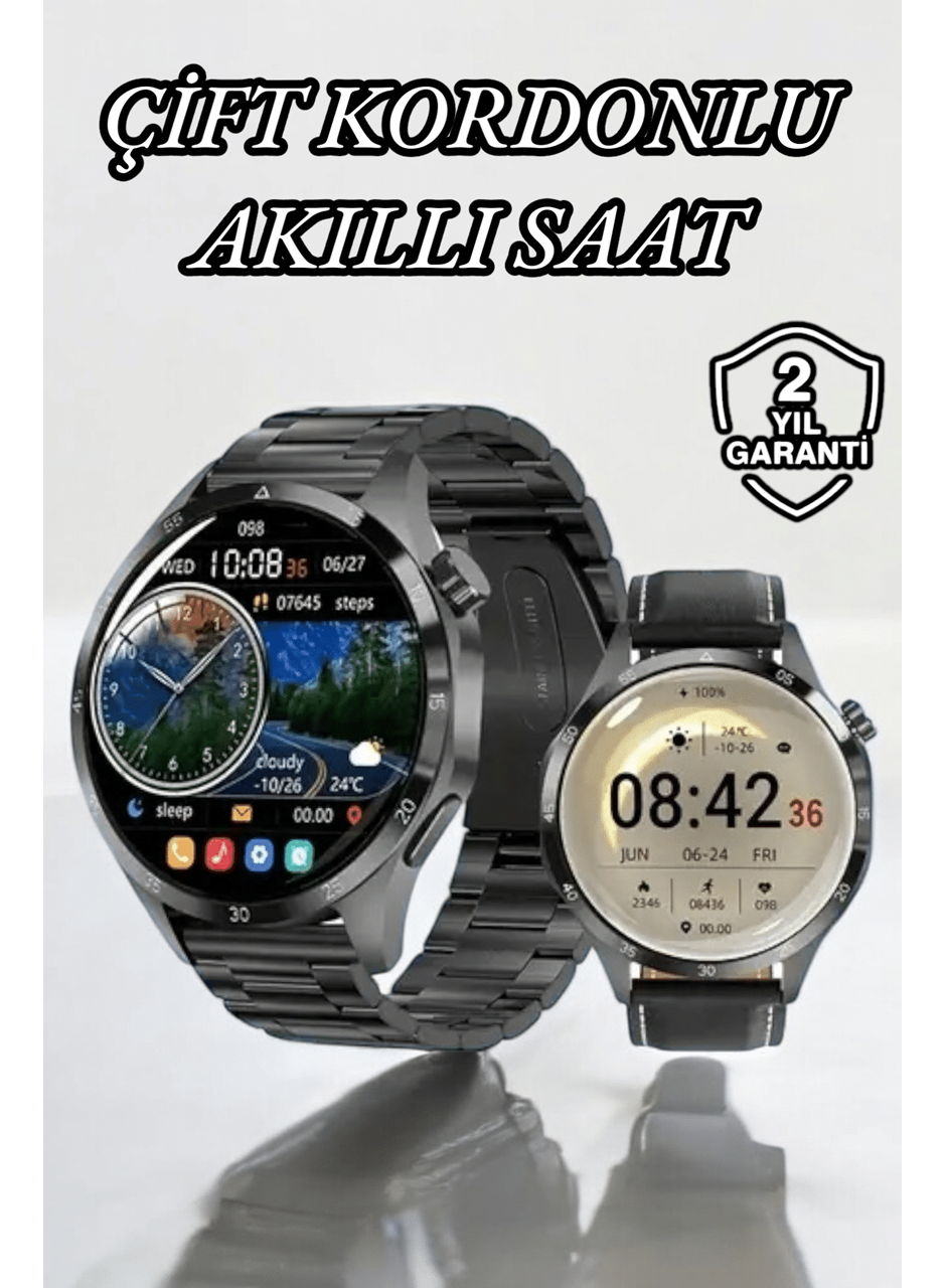 Çift Kordonlu Yüksek Çözünürlüklü Akıllı Saat Uyku İzleyici & Spor Modları