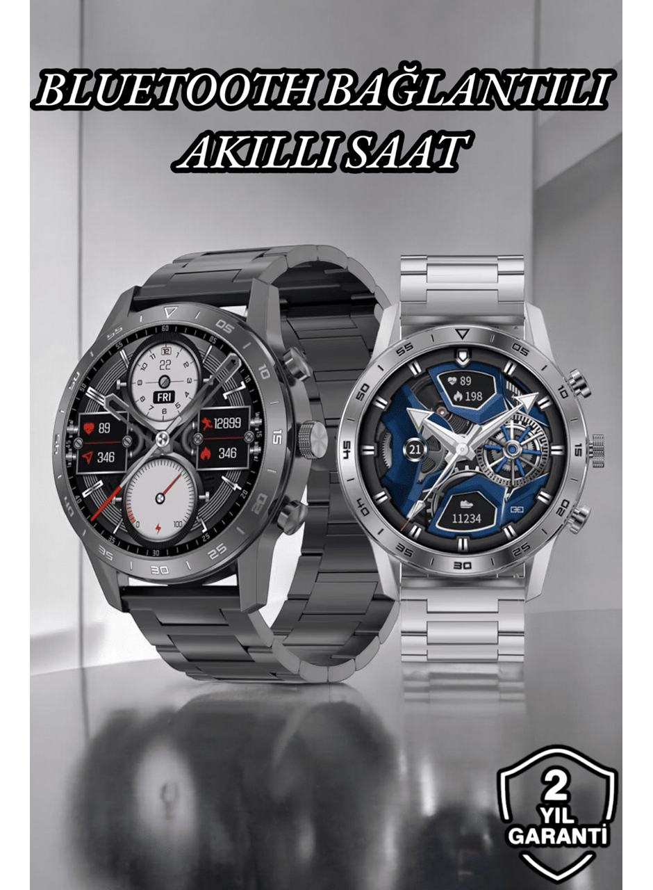 Suya Dayanıklı Dokunmatik Akıllı Saat Bluetooth 5.0, Sesli Asistan ve Sağlık Takibi