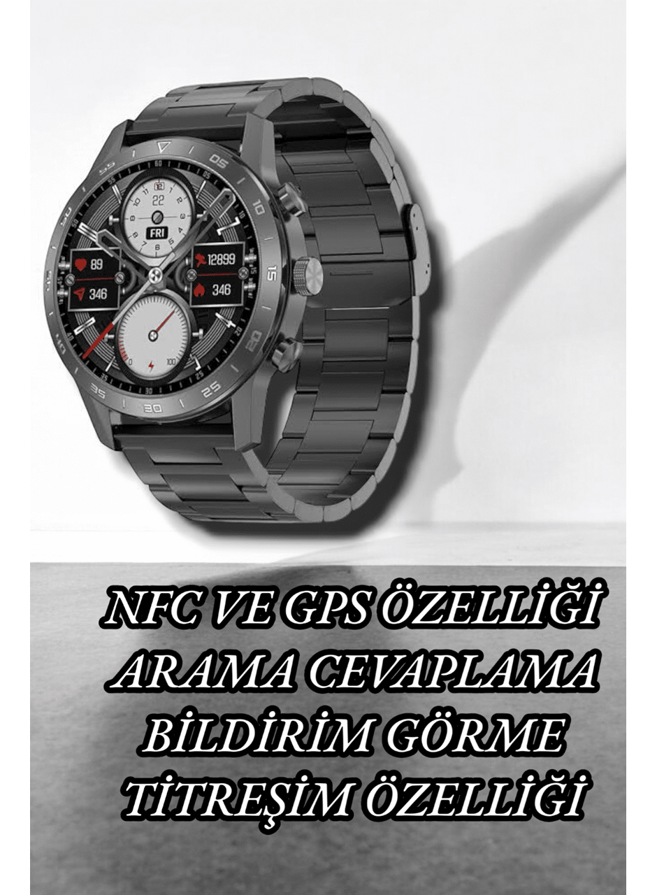 NFC ve Kablosuz Şarjlı Akıllı Saat EKG, Nabız & Spor Modları ile iOS ve Android Uyumlu