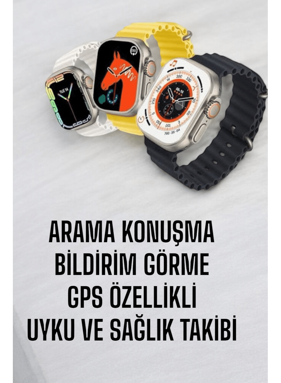 45 MM Gri Kasa Ultra Akıllı Saat Sesli Görüşme, Sağlık Takibi, Suya Dayanıklı