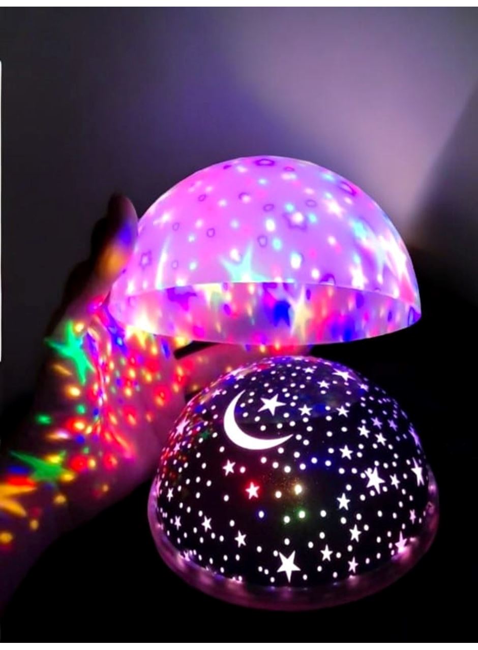 Yıldızlı Gökyüzü Efektli Projektörlü Masa ve Gece Lambası