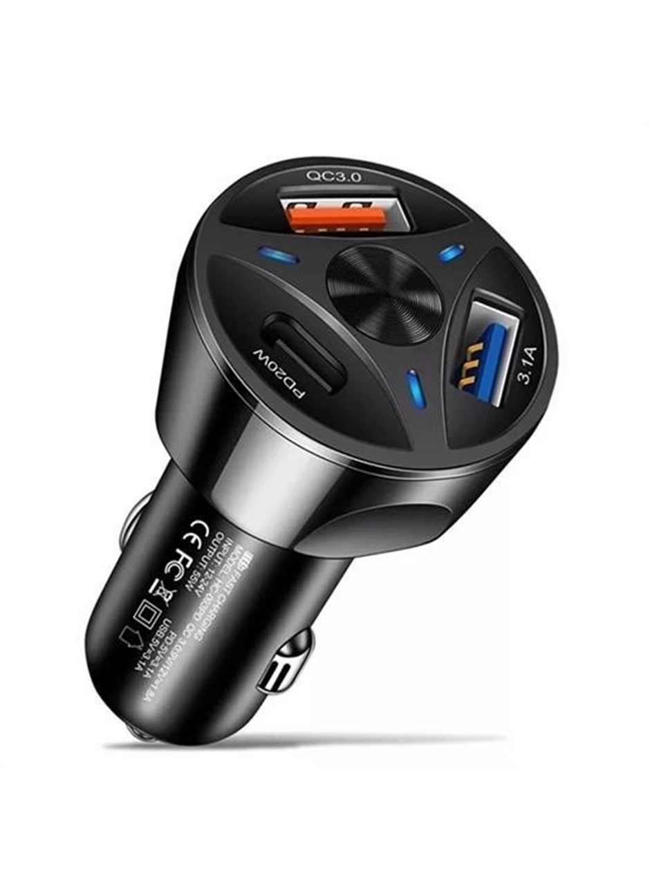 55w 3 Port Usb Araç İçin Telefon Şarj Cihazı 3 Girişli Çakmaklık Adaptör-31a Pd 20w Qc 30 (