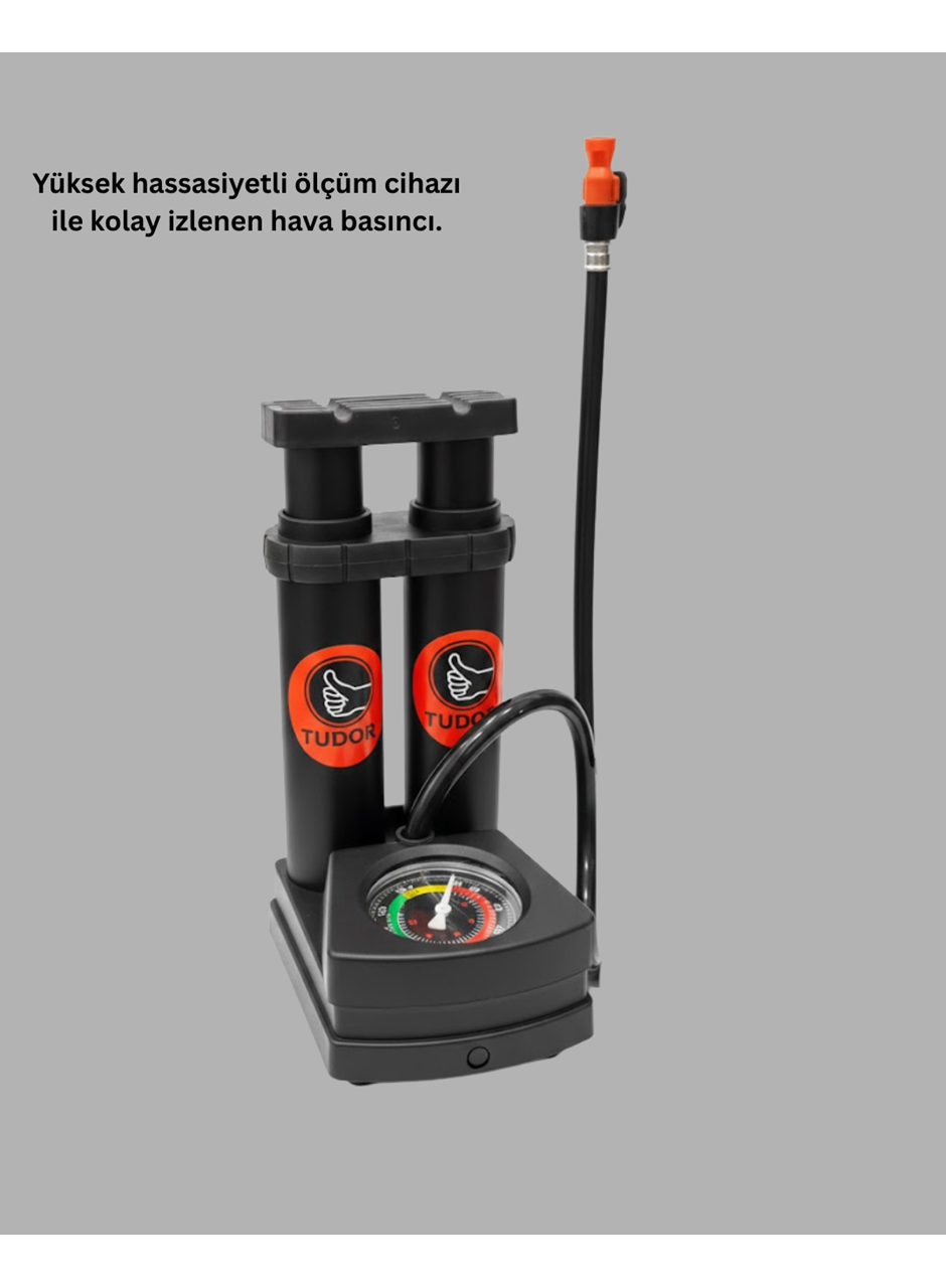 Basınç Saatli Ayak Pompası Bisiklet ve Araç Uyumlu