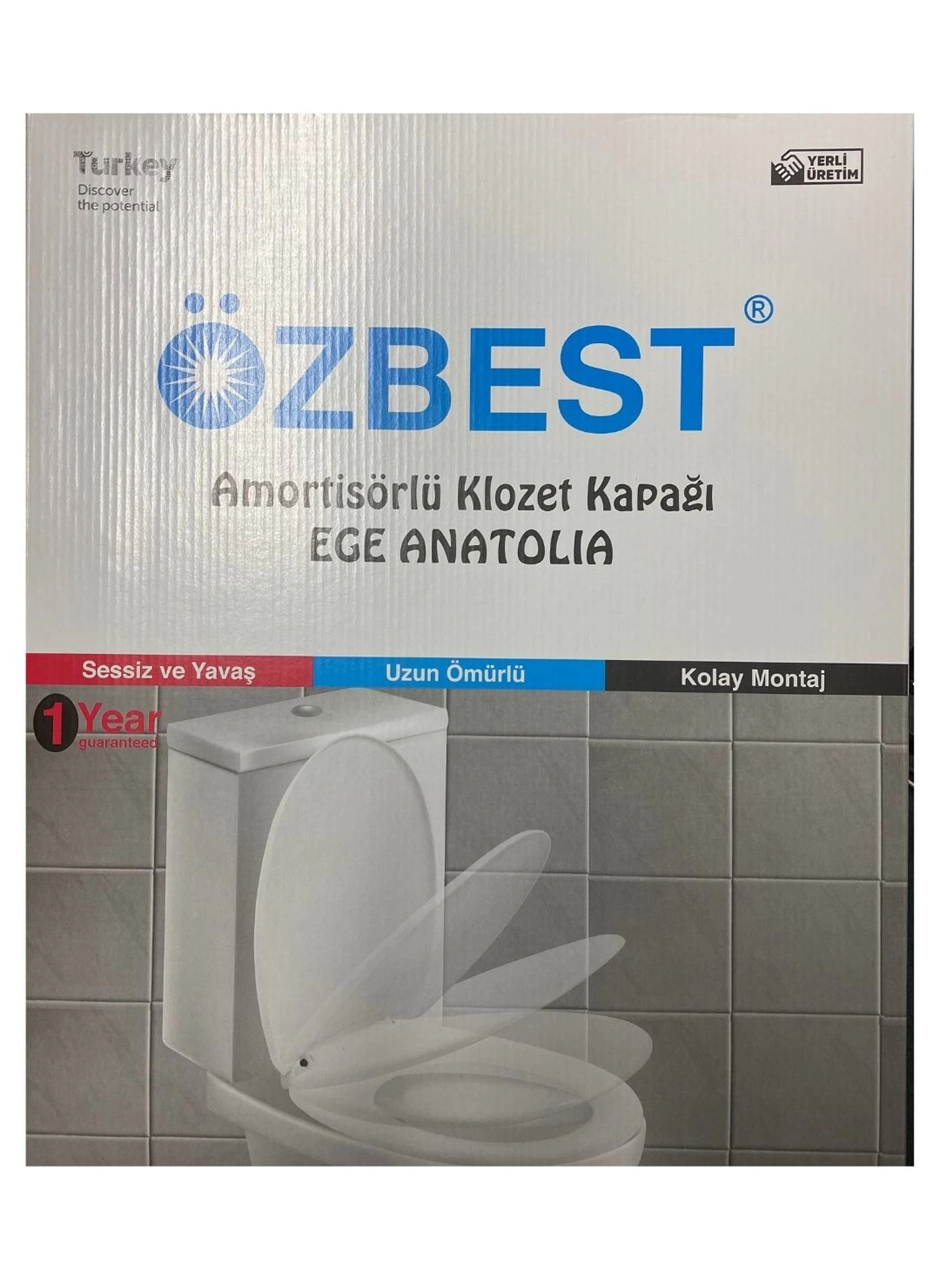 Lüks Yavaş Kapanan Amortisörlü Klozet Kapağı Ses Önleyicili, Kolay Montaj Her modele uyumlu (