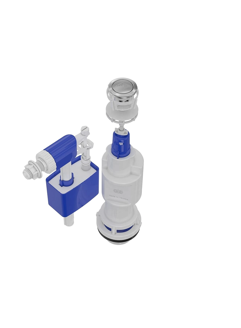 Yandan Girişli Su Tasarruflu Basmalı Klozet Rezervuar İç Takımı (