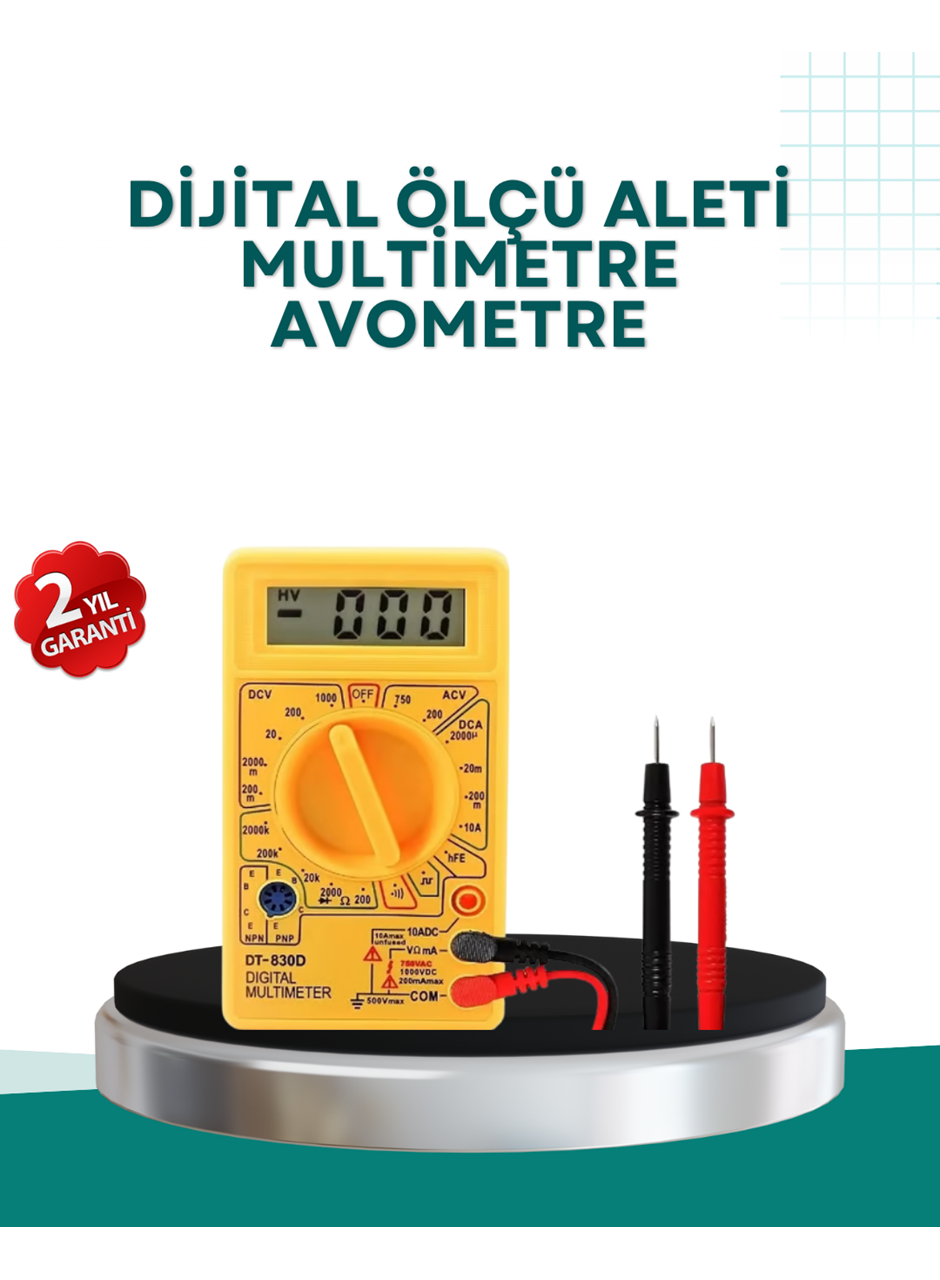 Elektrik Ölçüm Cihazı Dijital Multimetre 10 Amper Destekli
