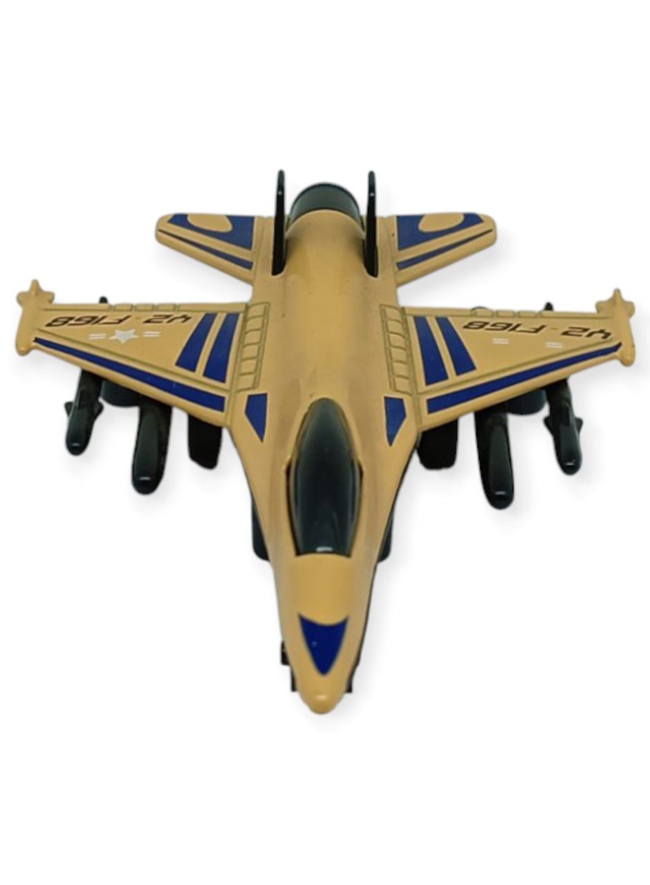 Çek Bırak Metal Mini Savaş Uçağı 10 cm - Kahverengi