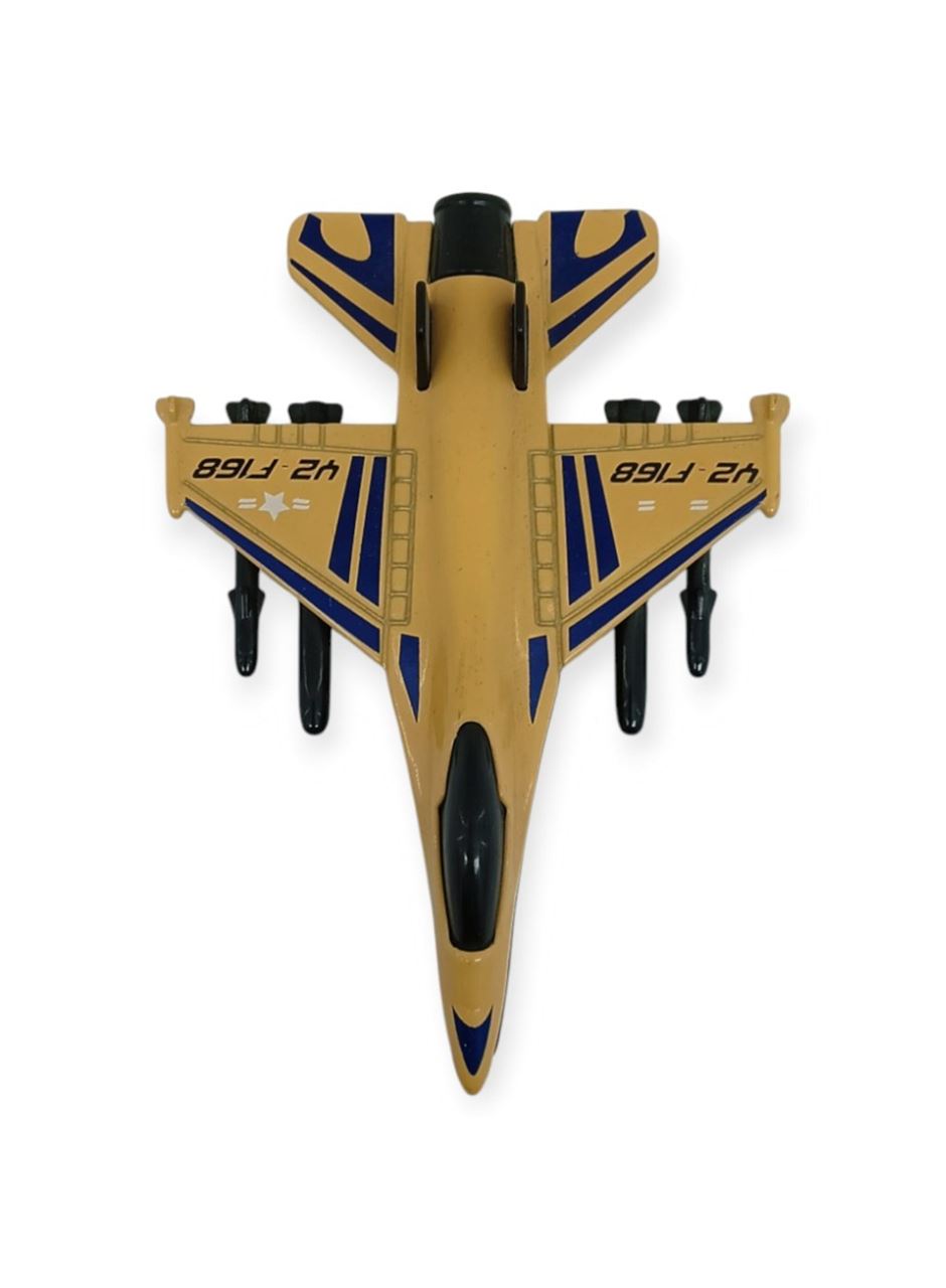 Çek Bırak Metal Mini Savaş Uçağı 10 cm - Kahverengi