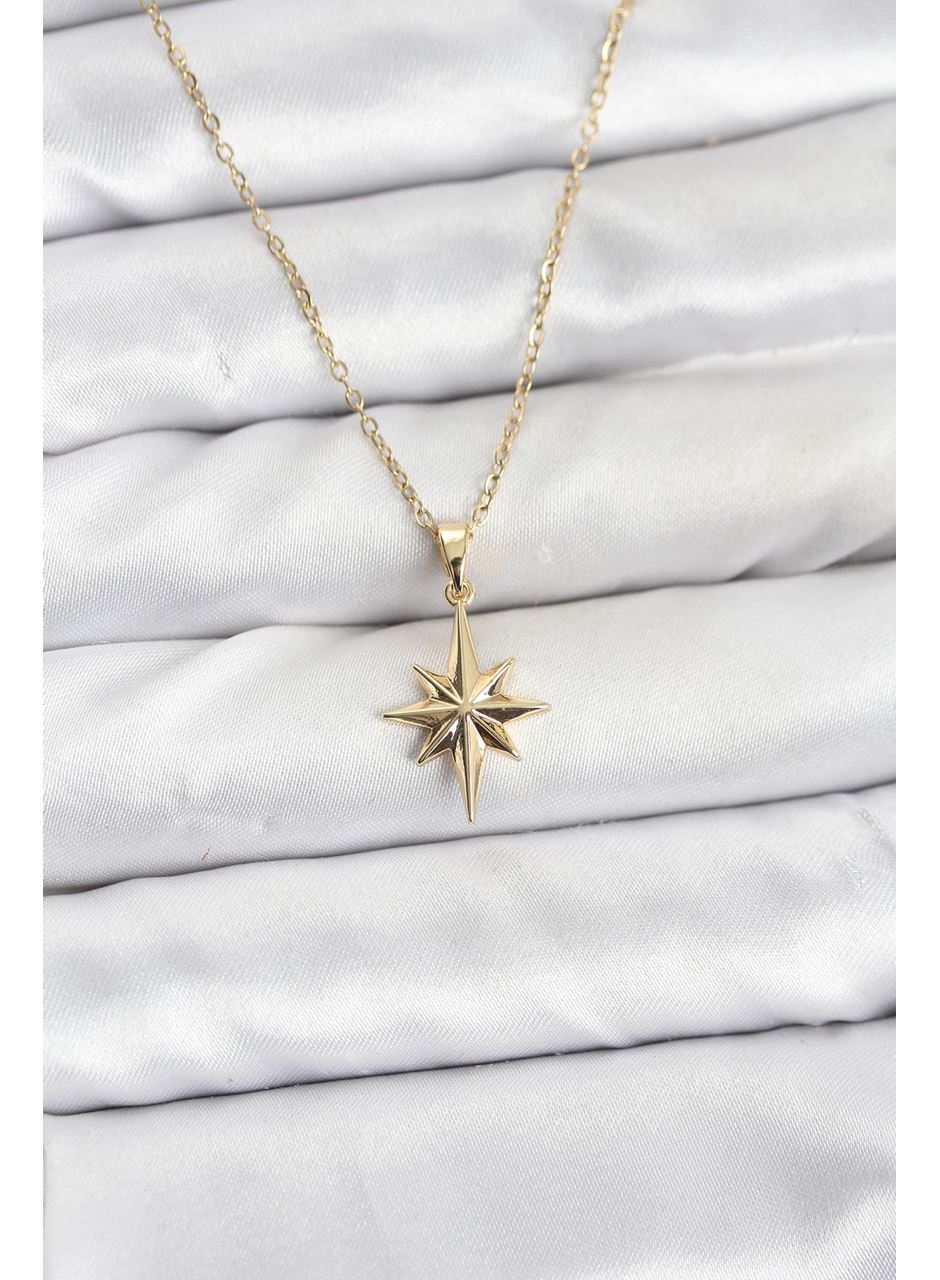 316L Çelik Zincir Gold Renk Kutup Yıldızı Model Kadın Kolye