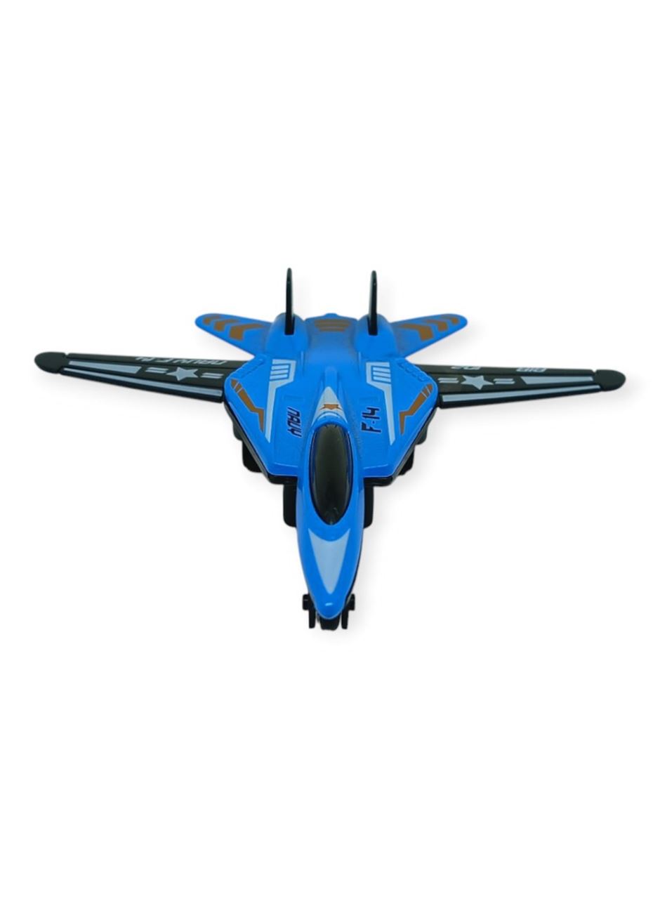 Çek Bırak Metal Mini Savaş Uçağı 10 cm - Mavi
