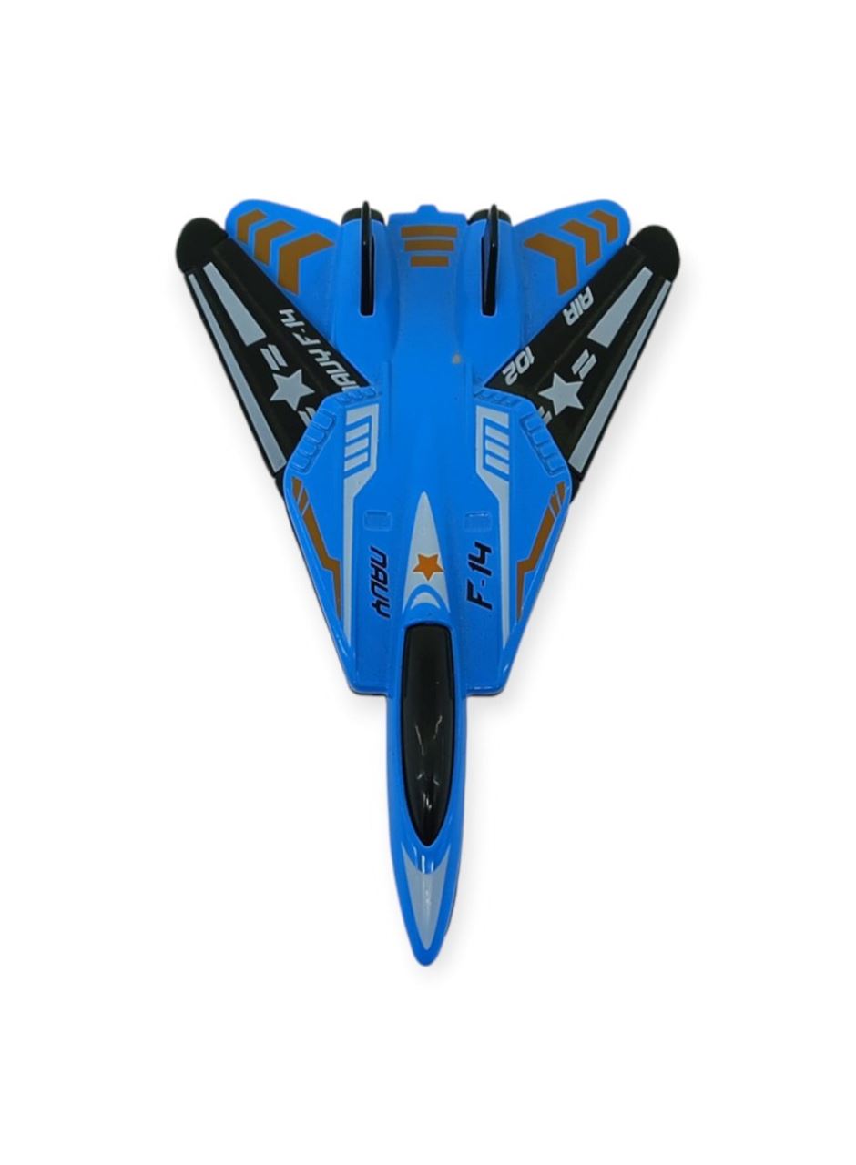 Çek Bırak Metal Mini Savaş Uçağı 10 cm - Mavi