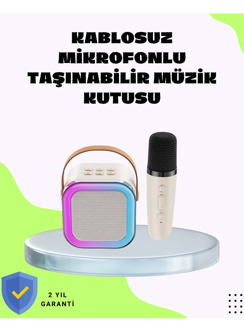 Taşınabilir Karaoke Mikrofon Seti Bluetooth Hoparlörlü