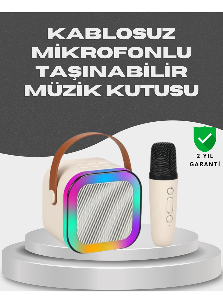 Kablosuz Karaoke Mikrofon Hoparlör Seti Güçlü Ses Çıkışı