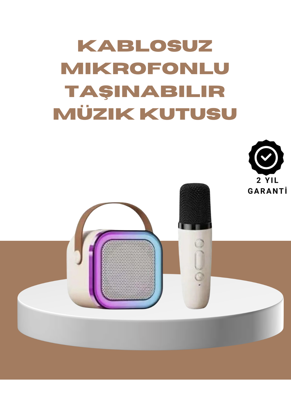 Bluetooth Karaoke Mikrofon ve Hoparlör Seti Taşınabilir
