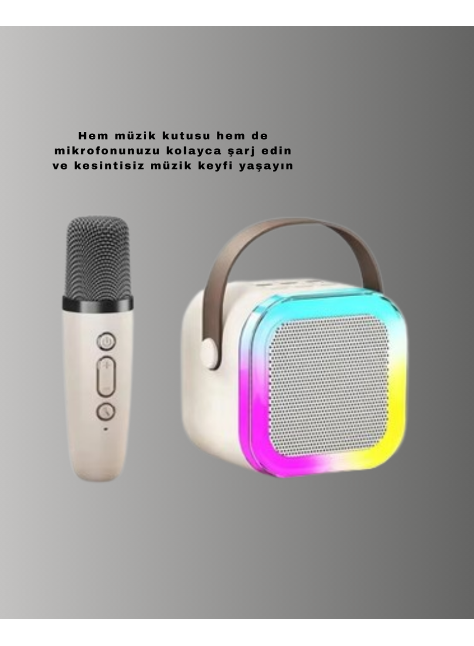 Bluetooth Karaoke Mikrofon ve Hoparlör Seti Taşınabilir