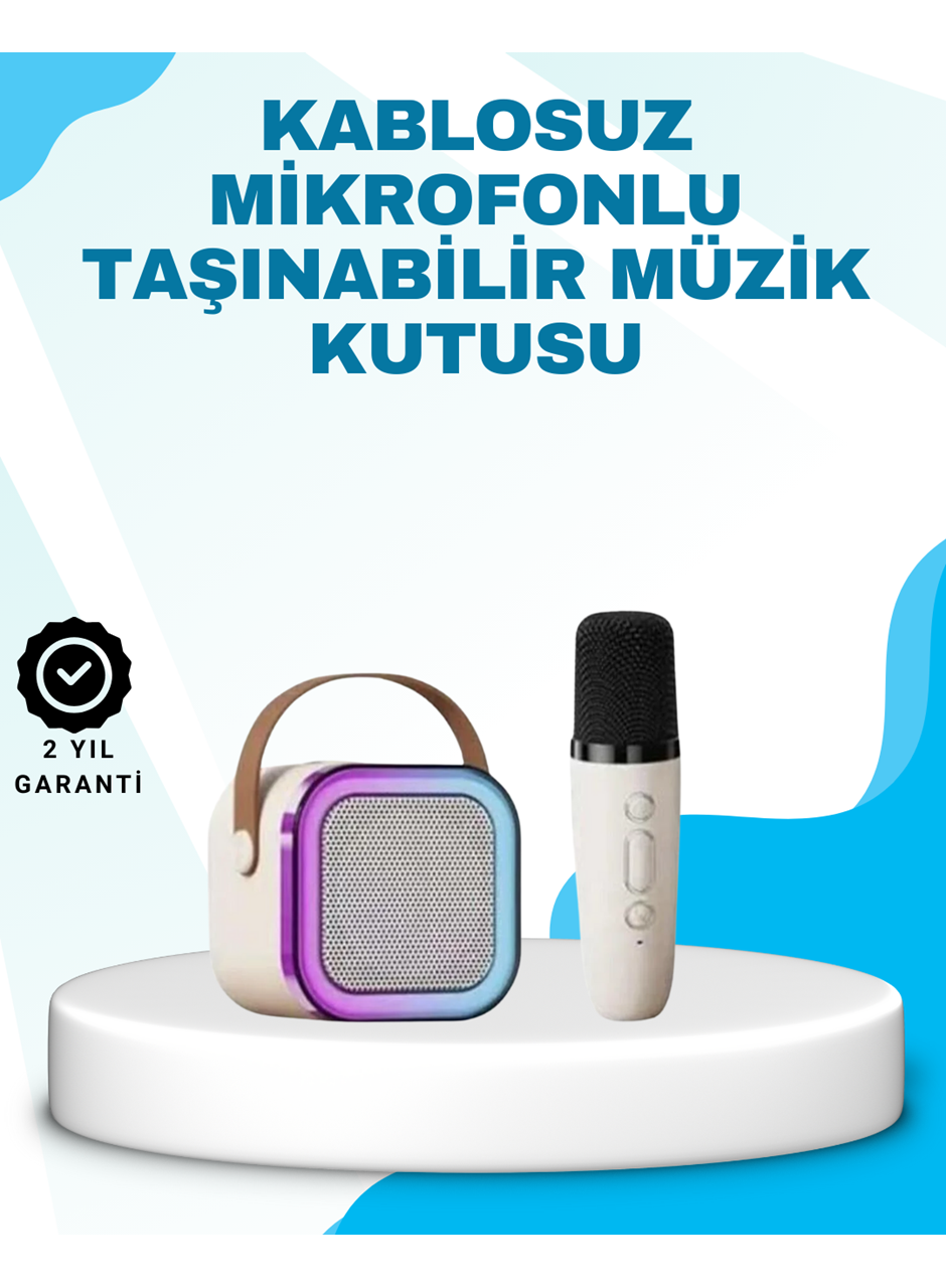 Karaoke Mikrofon Hoparlör Seti Bluetooth Kablosuz Taşınabilir