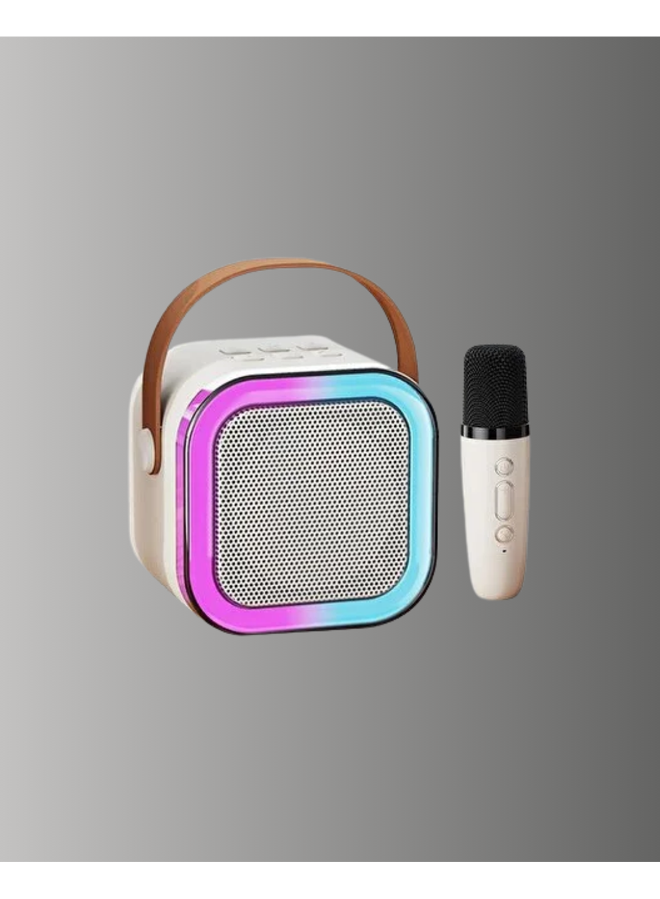 Karaoke Mikrofon Hoparlör Seti Bluetooth Kablosuz Taşınabilir