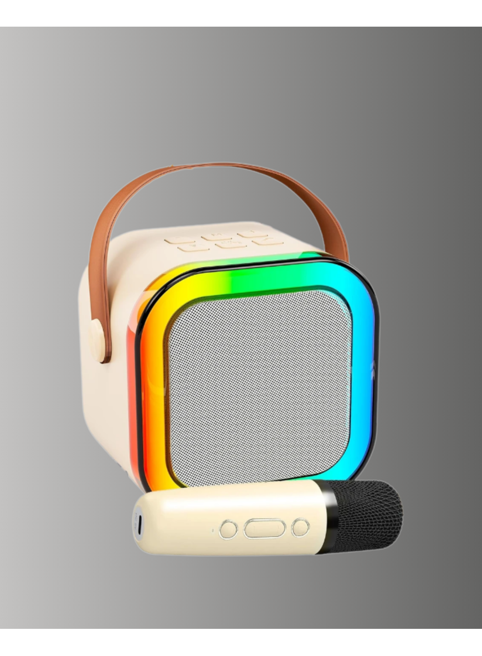 Karaoke Mikrofon Hoparlör Seti Bluetooth Kablosuz Taşınabilir