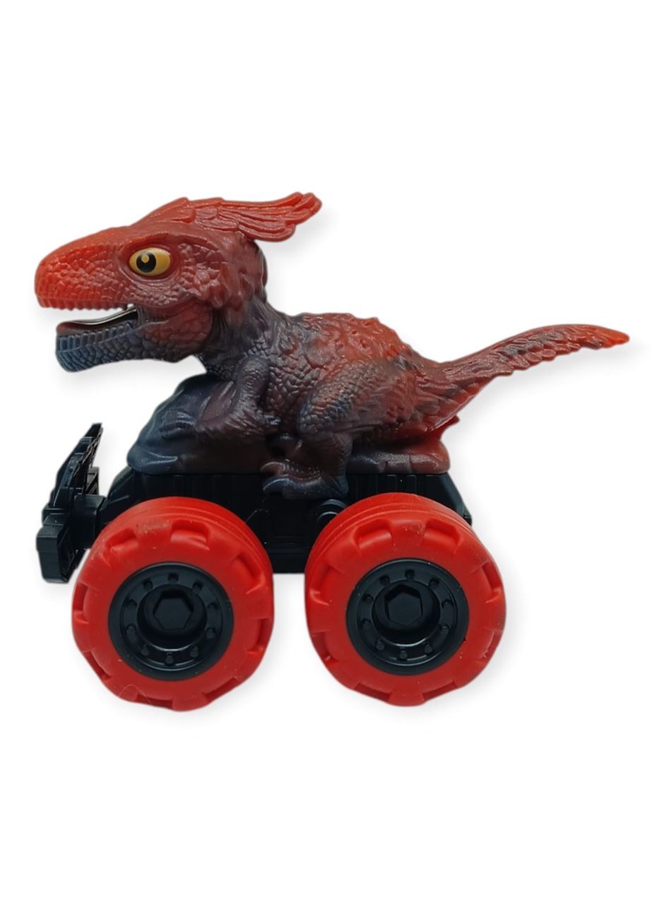 Sürtmeli Dinazor Arabalar 12 cm - H-20 - Kırmızı Parasaurolophus