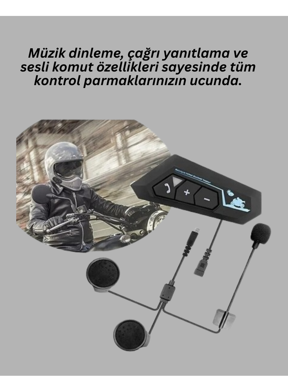 Bluetooth 5.0 Motosiklet Kask Kulaklık Eller Serbest ve Müzik Özellikli