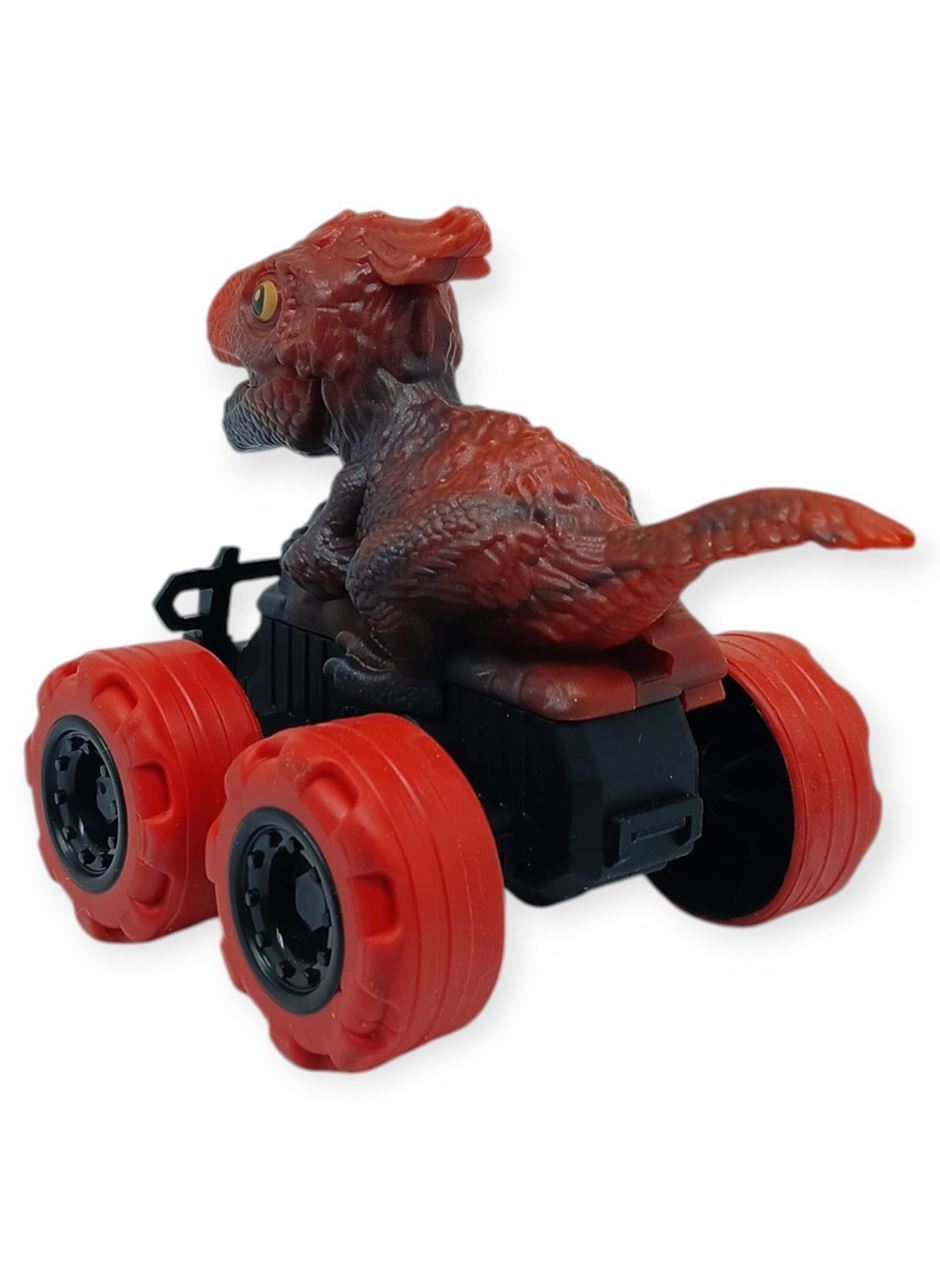 Sürtmeli Dinazor Arabalar 12 cm - H-20 - Kırmızı Parasaurolophus