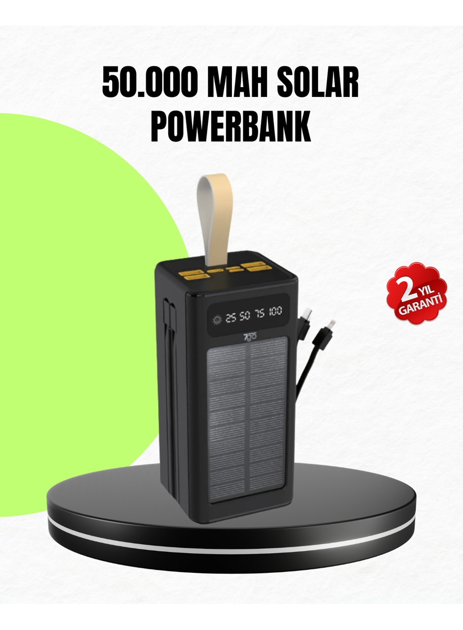 Güneş Enerjili Powerbank Dijital Göstergeli Taşınabilir Güç Kaynağı