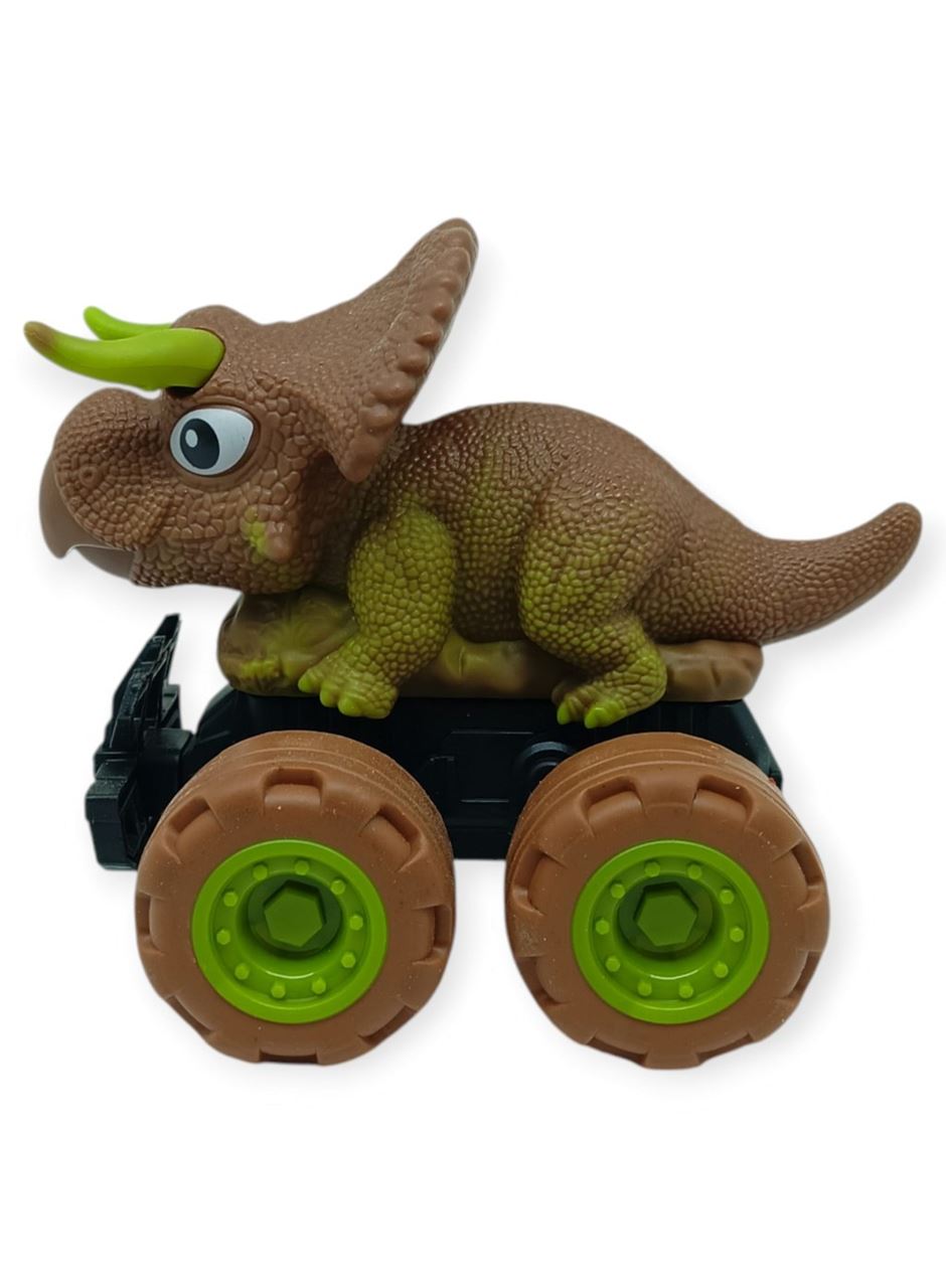 Sürtmeli Dinazor Arabalar 12 cm - H-20 - Triceraptors -Kahverengi