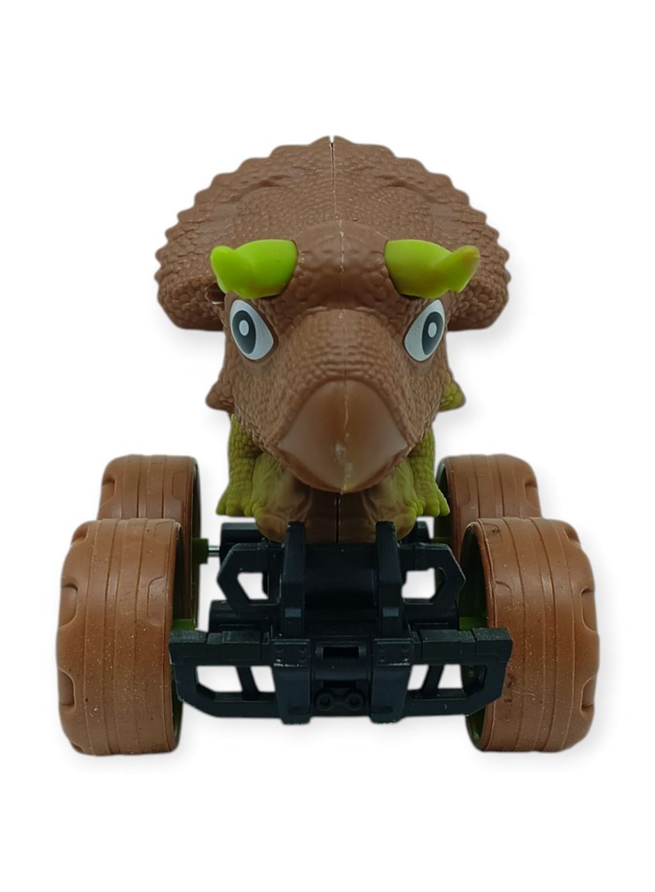 Sürtmeli Dinazor Arabalar 12 cm - H-20 - Triceraptors -Kahverengi