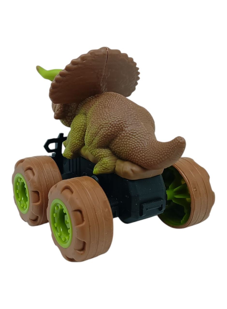 Sürtmeli Dinazor Arabalar 12 cm - H-20 - Triceraptors -Kahverengi