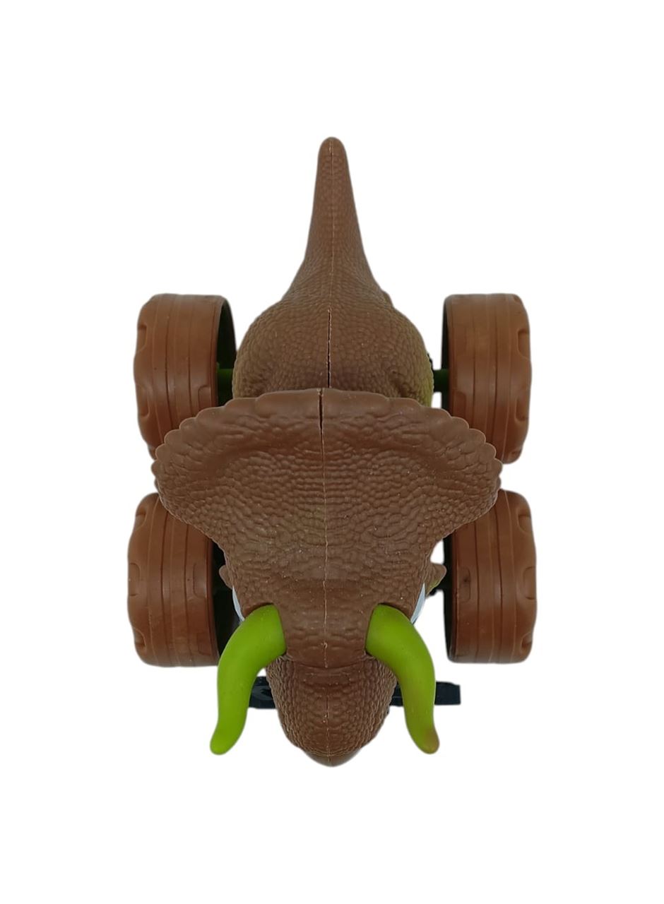 Sürtmeli Dinazor Arabalar 12 cm - H-20 - Triceraptors -Kahverengi