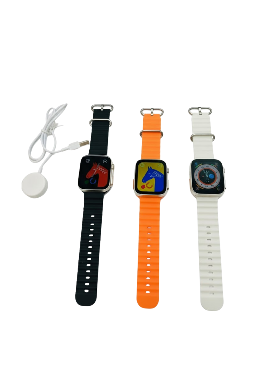Yeni Model Akıllı Saat Ultra Smart Watch Gümüş Kasa 45mm Titreşim