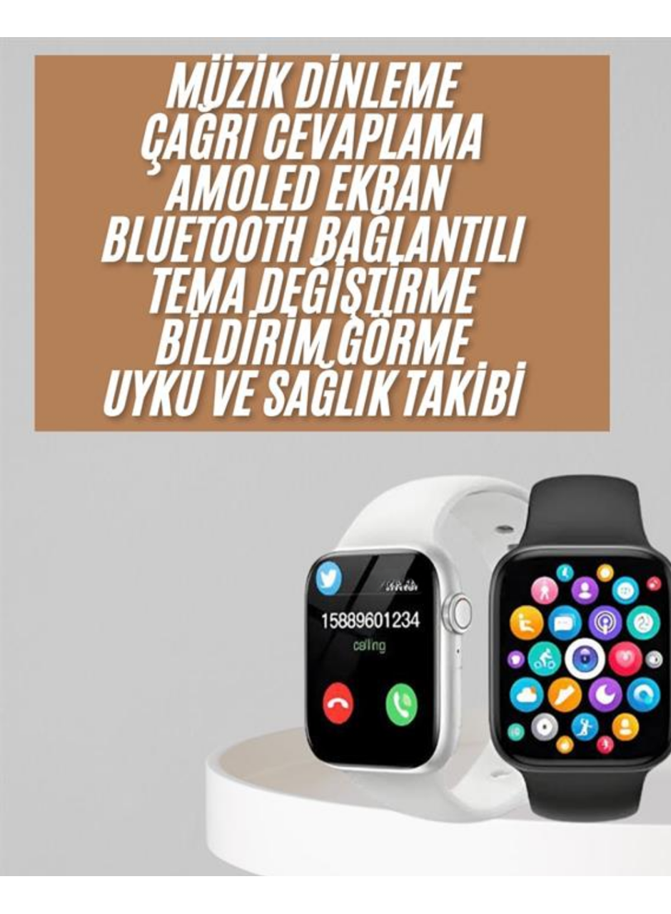 1.83 İnç Akıllı Saat Android ve İOS Uyumlu Çağrı Cevaplayabilen Adımsayar GPS Takibi