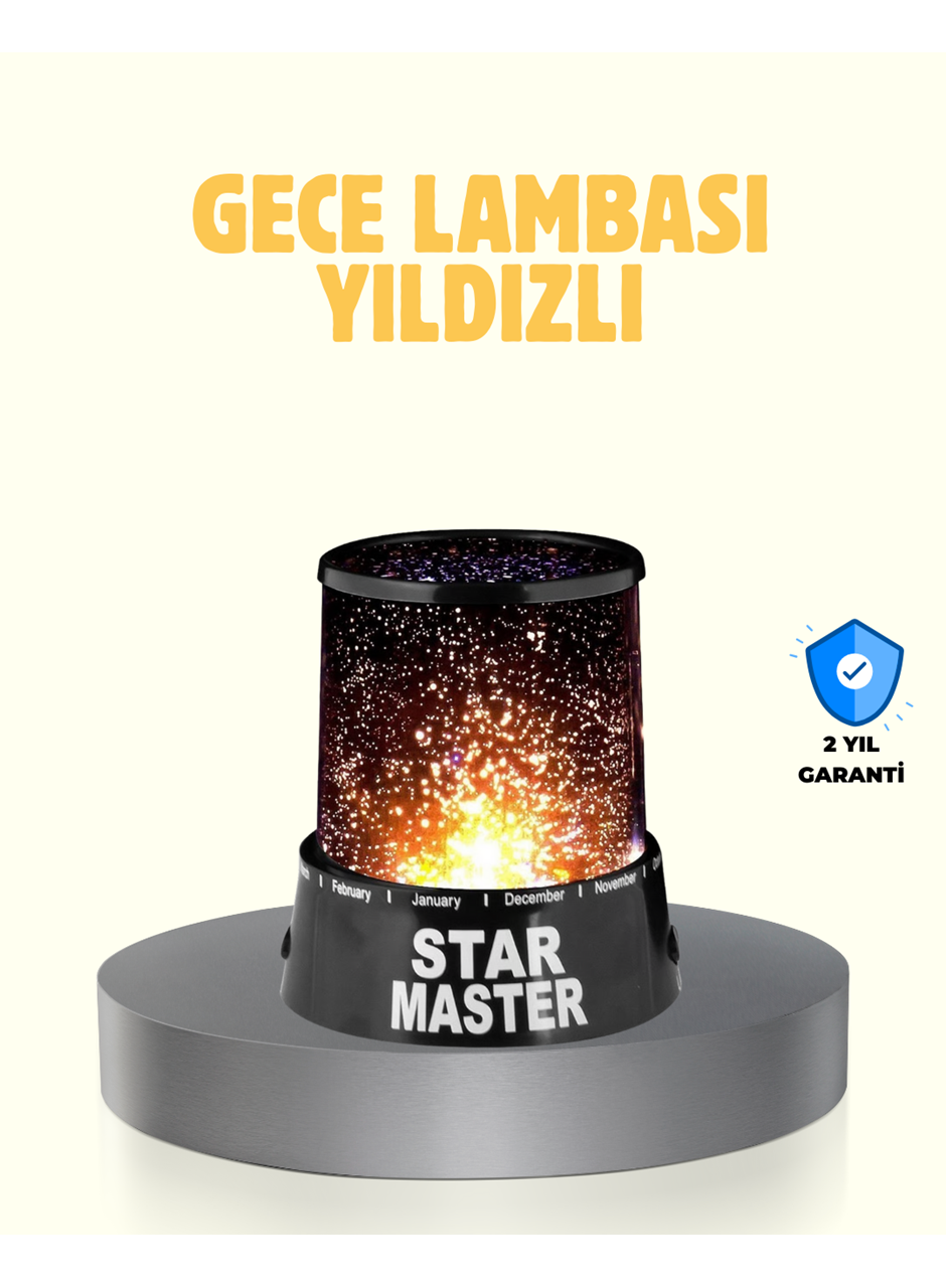 LED Renk Değiştiren Yıldız Projektör Galaxy Efektli Gece Lambası