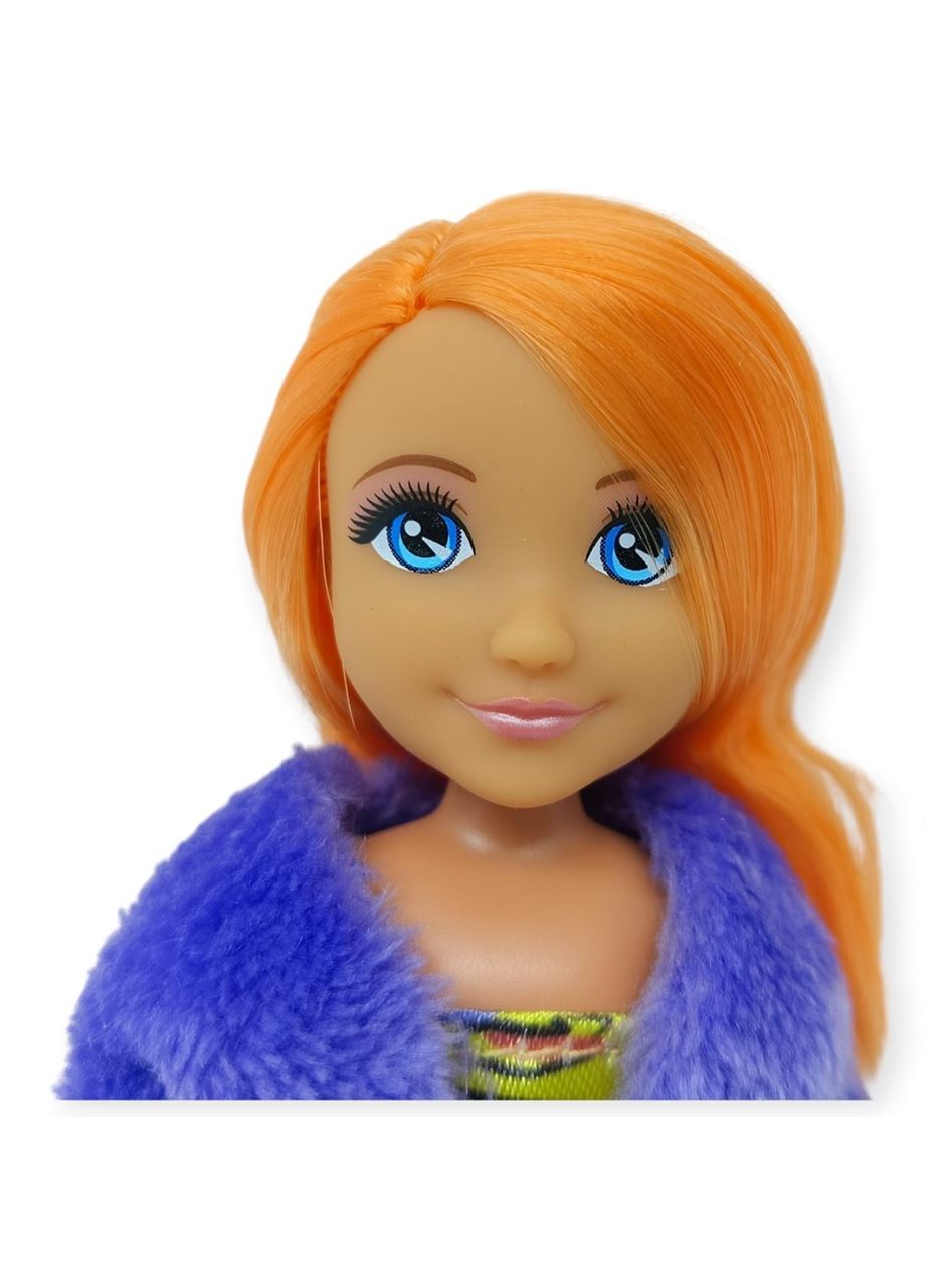 Moda İkonu Bebek Figür 13 cm - Turuncu Saçlı Neon Şıklık