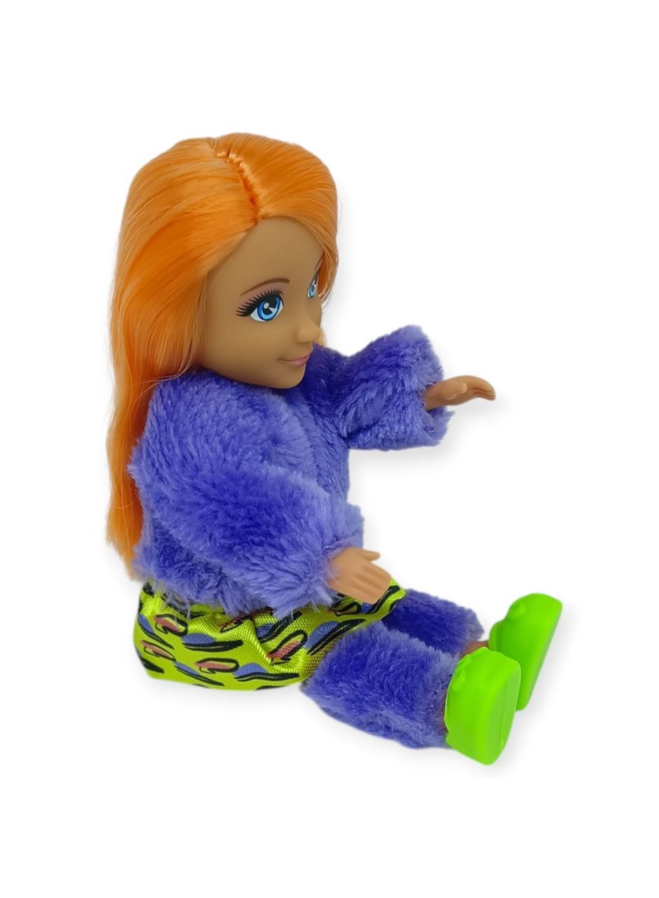 Moda İkonu Bebek Figür 13 cm - Turuncu Saçlı Neon Şıklık