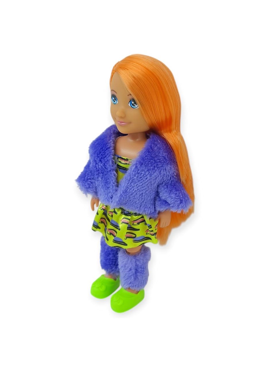 Moda İkonu Bebek Figür 13 cm - Turuncu Saçlı Neon Şıklık