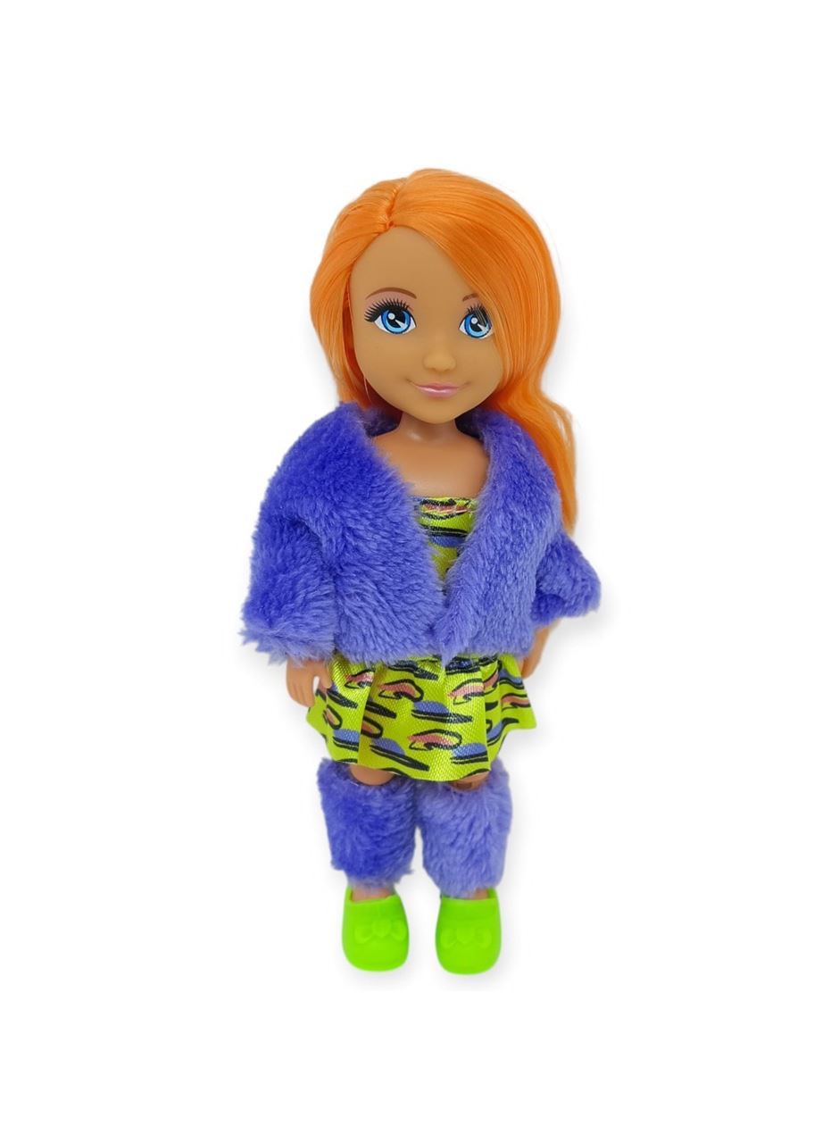 Moda İkonu Bebek Figür 13 cm - Turuncu Saçlı Neon Şıklık