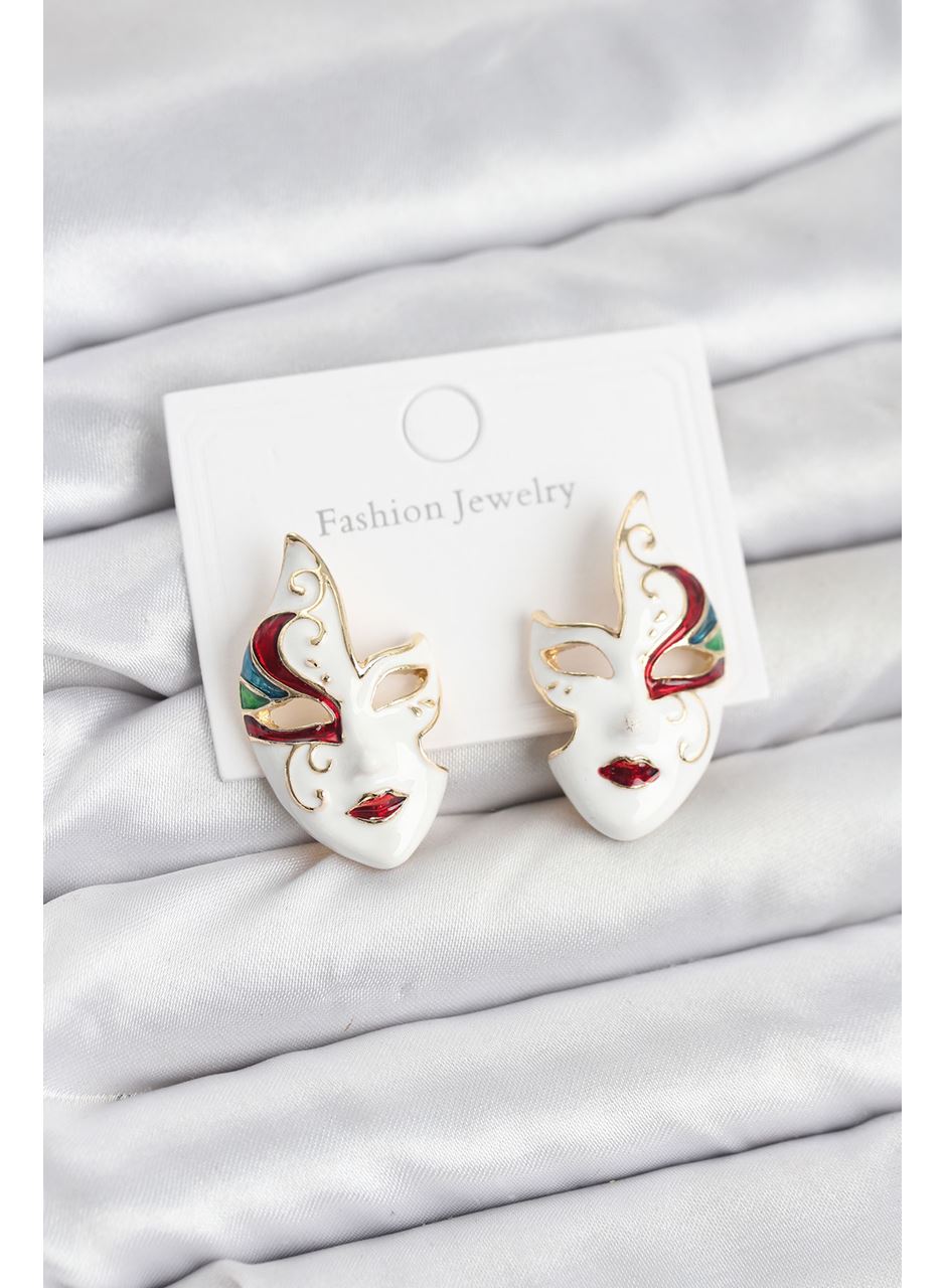 Pirinç Maske Model Kadın Küpe