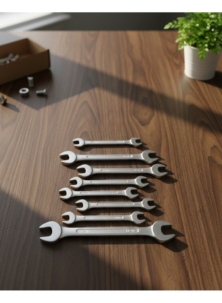 Kombine Açık Ağız Anahtar Seti 8 Parça Çok Amaçlı Kullanım