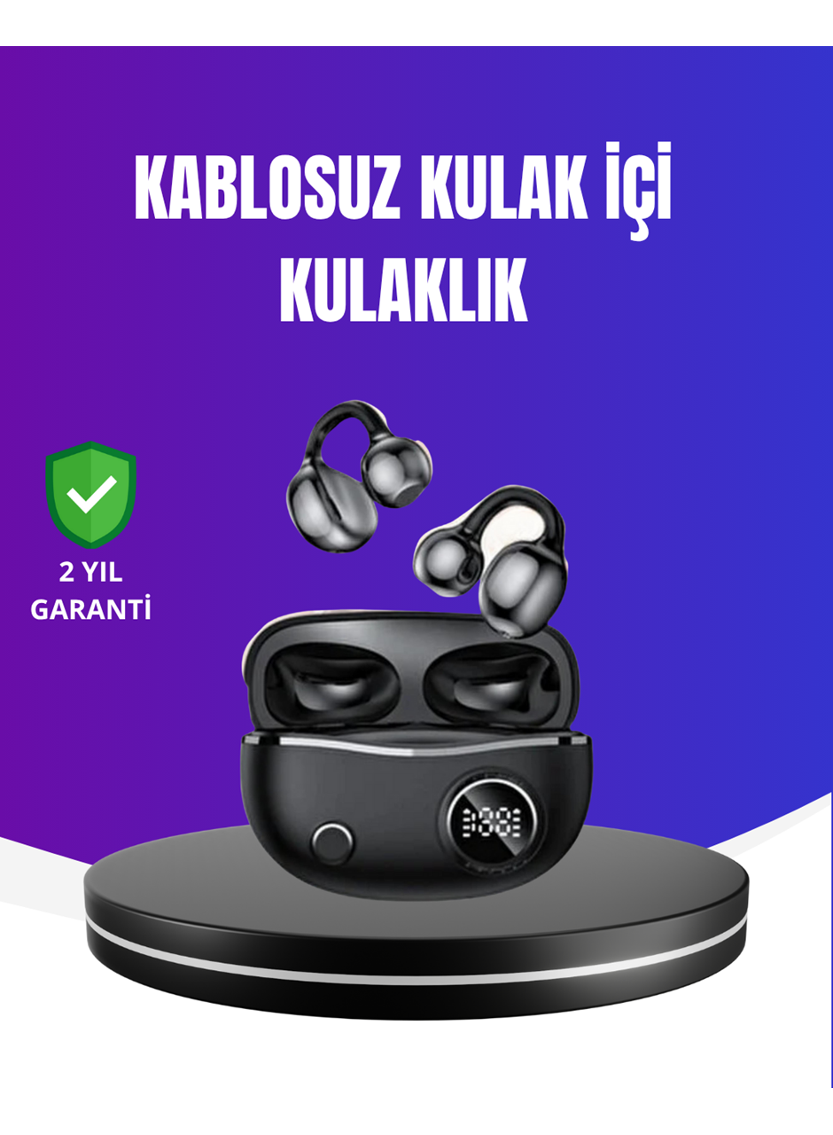 Ergonomik Klipsli Kablosuz Kulaklık – 30 Saat Pil ve Dokunmatik Kontrol Özelliği