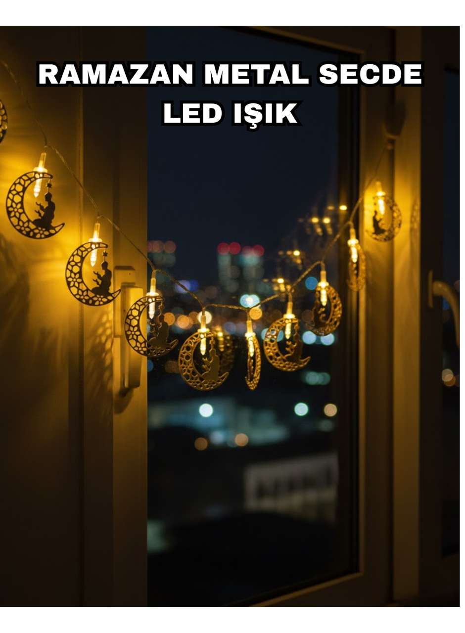 Dekoratif Ramazan Ay Işığı Secde Eden Adam Figürlü